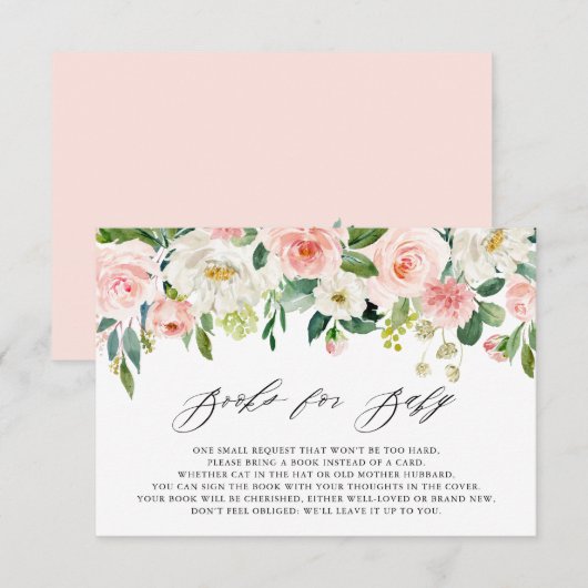 Feminine Waterverf Peach Florals Boeken voor Baby Kaart (Voorkant / Achterkant)