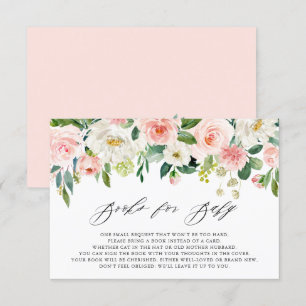 Feminine Waterverf Peach Florals Boeken voor Baby Kaart