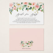 Feminine Waterverf Peach Florals Boeken voor Baby Visitekaartje (Voorkant /achterkant)