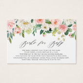 Feminine Waterverf Peach Florals Boeken voor Baby Visitekaartje (Voorkant)