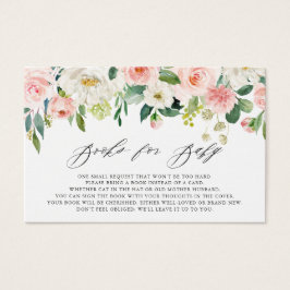 Feminine Waterverf Peach Florals Boeken voor Baby Visitekaartje