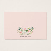 Feminine Waterverf Peach Florals Boeken voor Baby Visitekaartje (Achterkant)