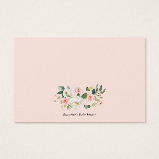 Feminine Waterverf Peach Florals Boeken voor Baby Visitekaartje (Achterkant)