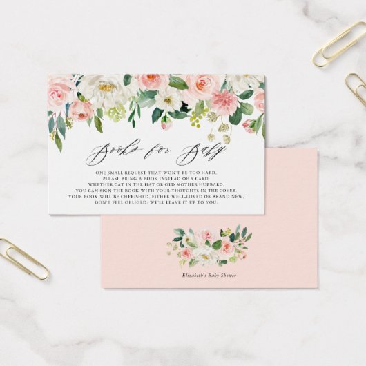 Feminine Waterverf Peach Florals Boeken voor Baby Visitekaartje (Kantoor)