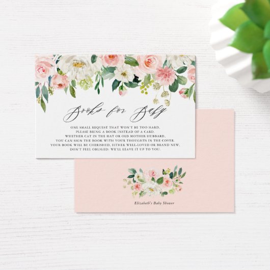 Feminine Waterverf Peach Florals Boeken voor Baby Visitekaartje (Bureau)