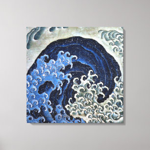 Feminine Wave. Katsushika Hokusai Canvas Afdruk