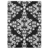 Feminine White op Black Damask Klembord (Achterkant)