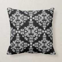 Feminine White op Black Damask