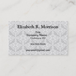 Feminine White op Black Damask Visitekaartje