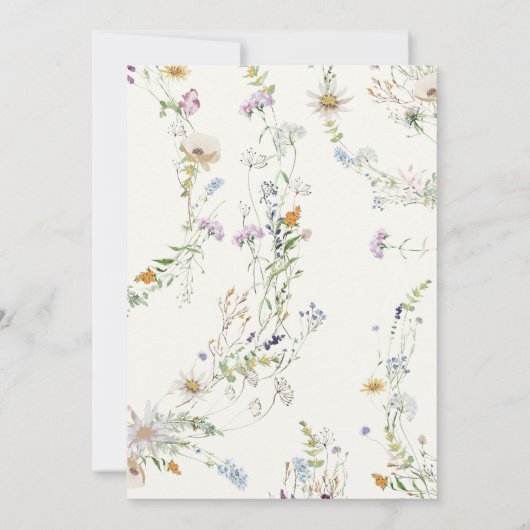 Feminine Wildflower Bridal Shower Invitation Kaart (Achterkant)