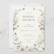 Feminine Wildflower Bridal Shower Invitation