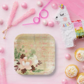 Feminine Winter Bouquet in Blush Pink Kerstmis Papieren Bordje