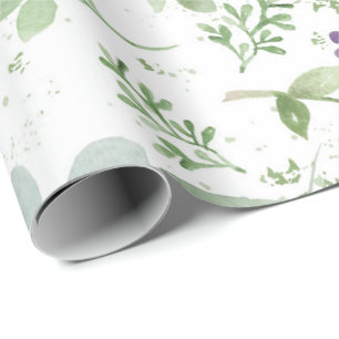Feminine Wrapping Paper greenery & lavender Cadeaupapier
