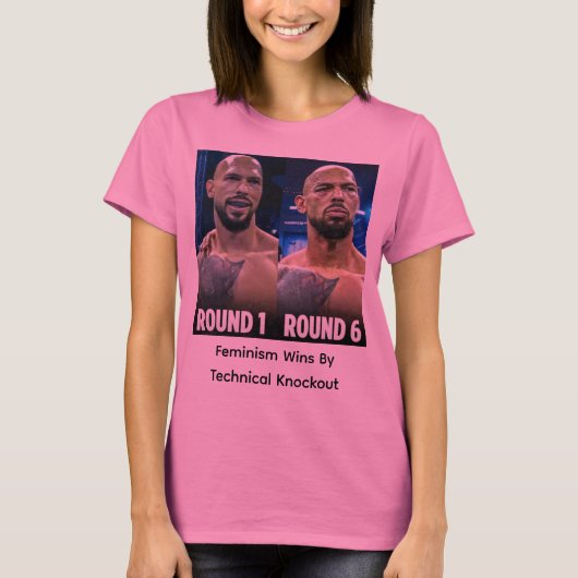 Feminism Wins By Technical Knockout T-shirt (Voorkant)