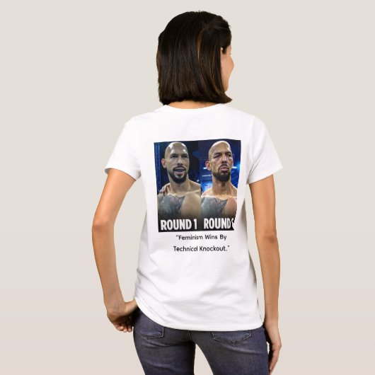 Feminism Wins By Technical Knockout T-shirt (Achterkant volledig)