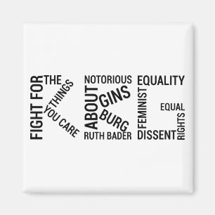 feminisme, beruchte RBG, Ruth Bader Ginsburg, RGB Magneet