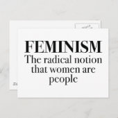 feminisme briefkaart (Voorkant / Achterkant)