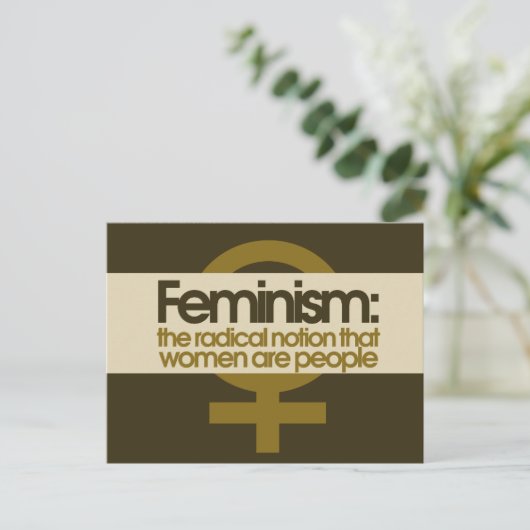 feminisme briefkaart (Staand voorkant)