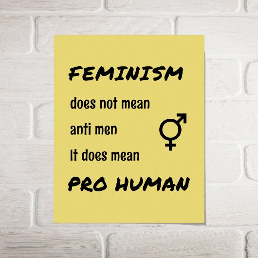 Feminisme citeert pro-menselijke typografie poster