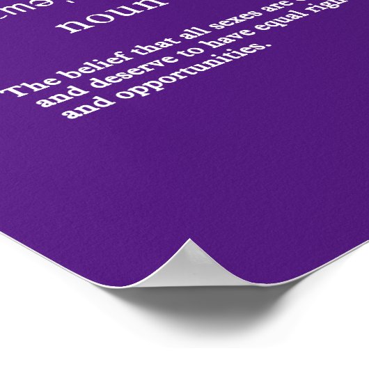 feminisme definitie paarse verticaal poster (Hoek)