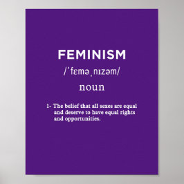 feminisme definitie paarse verticaal poster
