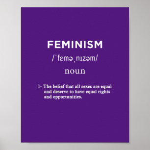 feminisme definitie paarse verticaal poster