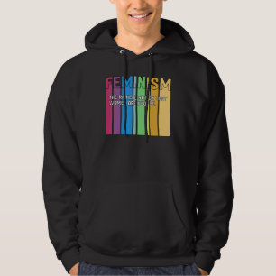Feminisme Definitie Retro Sterke vrouwen en gelijk Hoodie