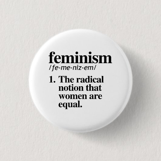 Feminisme Definitie Ronde Button 3,2 Cm (Voorkant)