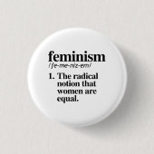 Feminisme Definitie Ronde Button 3,2 Cm (Voorkant)