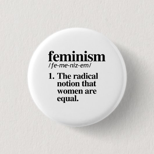 Feminisme Definitie Ronde Button 3,2 Cm (Voorkant)