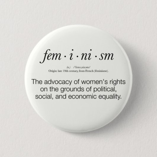 Feminisme Definitie Ronde Button 5,7 Cm (Voorkant)