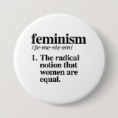 Feminisme Definitie Ronde Button 7,6 Cm (Voorkant)
