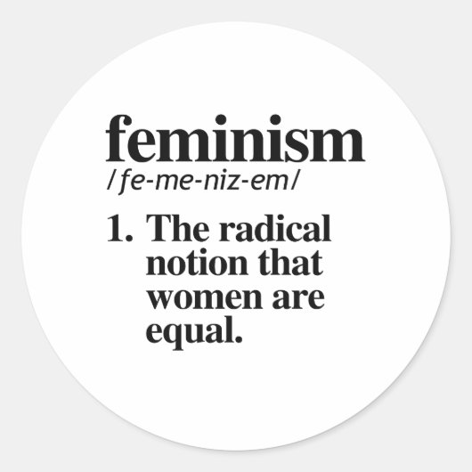 Feminisme Definitie Ronde Sticker (Voorkant)