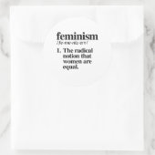 Feminisme Definitie Ronde Sticker (Tas)