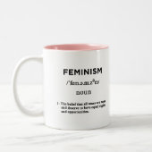 feminisme definitie tweekleurige koffiemok (Links)