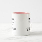 feminisme definitie tweekleurige koffiemok (Center)
