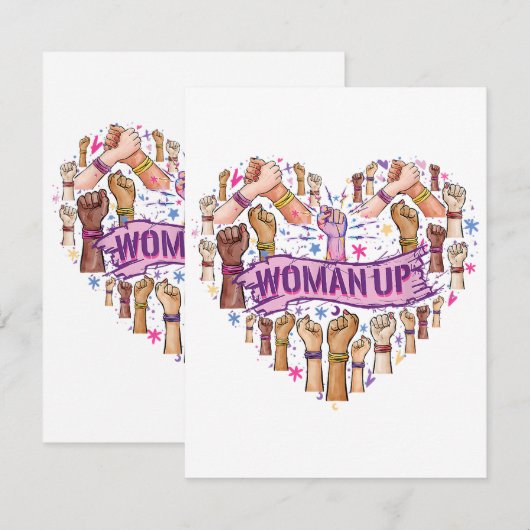 Feminisme Feministische Sterke Vrouwenempowerment Informatiekaartje (Voorkant / Achterkant)