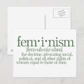 Feminisme gedefinieerd briefkaart (Voorkant / Achterkant)