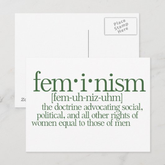 Feminisme gedefinieerd briefkaart (Voorkant / Achterkant)