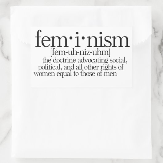 Feminisme gedefinieerd rechthoekige sticker (Tas)