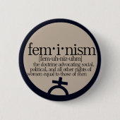 Feminisme gedefinieerd ronde button 5,7 cm (Voorkant)