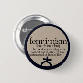 Feminisme gedefinieerd ronde button 5,7 cm (Voorkant /achterkant)