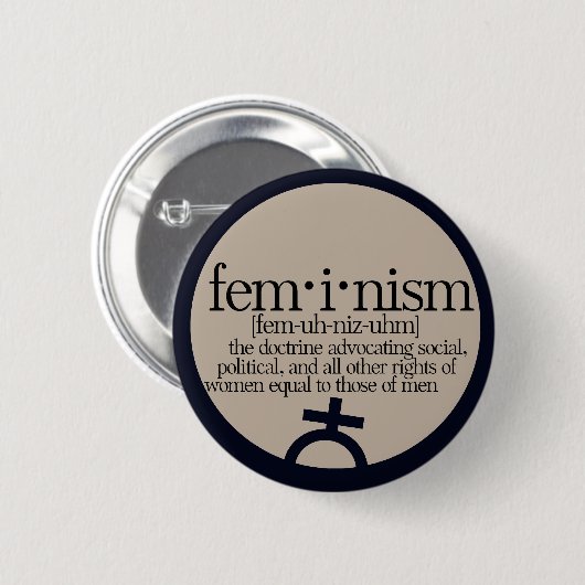 Feminisme gedefinieerd ronde button 5,7 cm (Voorkant /achterkant)