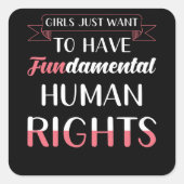 Feminisme Gezegde Vierkante Sticker (Voorkant)