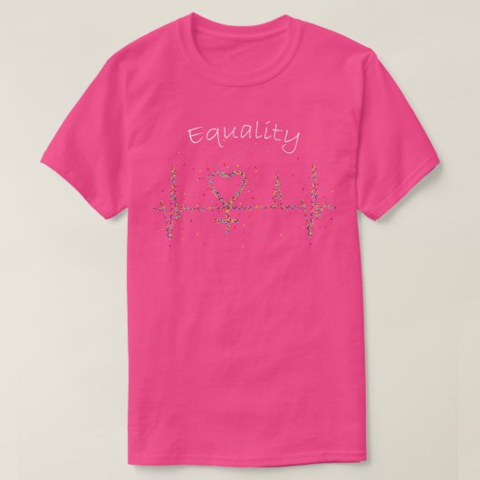 Feminisme Heartbeat Gelijkheidscadeau T-shirt (Design voorkant)