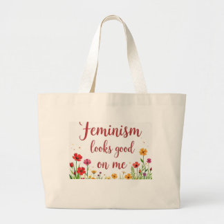 Feminisme is goed voor me grote tote bag