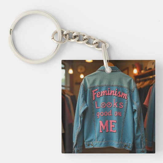 Feminisme is goed voor me sleutelhanger (voorkant)