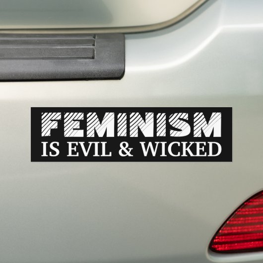 Feminisme is kwaad bumpersticker (Op auto)