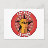 Feminisme is macht briefkaart (Voorkant)