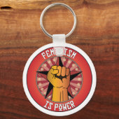 Feminisme is macht sleutelhanger (Voorkant)